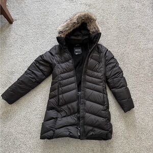 Marmot Montreal Women's Black Puffer Jacket with Fur Trim Hood